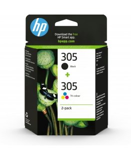 HP 305 2-Pack Tri-color/Black Original Ink Cartridge