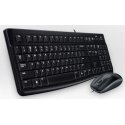 Logitech Desktop MK120 tastatūra Pele iekļauta USB QWERTZ Vācu Melns