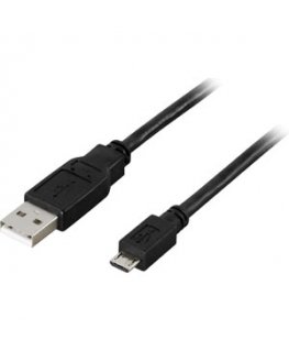 Deltaco USB 2.0 Cable A/micro B, 1m USB cable USB A Micro-USB B Black