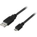 Deltaco USB 2.0 Cable A/micro B, 1m USB-kaabel USB A Micro-USB B Must