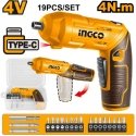 Ingco CSDLI0442 Cordless screwdriver with integrated battery without charging cable