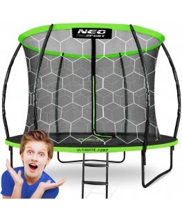 Profiled garden trampoline 8 feet / 252 cm with inner Neo-Sport mesh