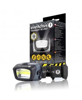 Everactive HL150 taskulamppu musta Taskulamppu otsanauhalla COB LED