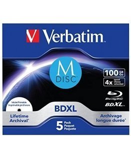 Verbatim M-Disc 4x BD-R Blu-Ray 100GB 5-pack printable