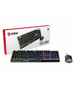 MSI VIGOR GK30 COMBO клавиатура Мышь входит в комплектацию Игровой USB QWERTY Международный UK Черный