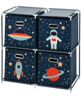 Storage Solutions Toy shelf with containers Space mission, 68 x 35 x 70 cm