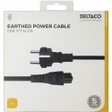 Deltaco 1902302 power cable Black 3 m CEE7/7 C5 coupler