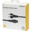 Deltaco 1902302 power cable Black 3 m CEE7/7 C5 coupler