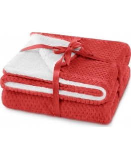 AmeliaHome Blanket SHLEEPY, 220x240 cm, color: red/white