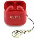 TWS Earphones Guess Glossy Effect Printed Classic Logo & Charm Red
