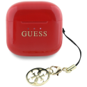 TWS Earphones Guess Glossy Effect Printed Classic Logo & Charm Red