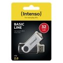 Intenso Basic Line USB zibatmiņa 32 GB USB Type-A 2.0 Melns, Sudrabs