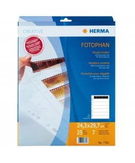 HERMA Negative pockets transparent for 7 x 5 negative stripes 25 pcs.