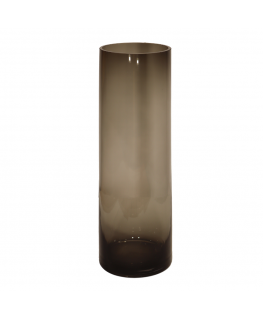 Oem Glass cylinder vase 12x40 cm, smoky gray color