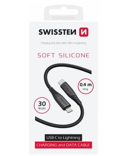 Swissten Soft Silicone USB-C - Lightning 30W Data and Charging Cable 0.4m