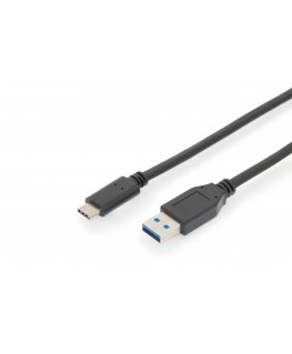 Digitus AK-300146-010-S USB-kaapeli USB 2.0 1 m USB C USB A musta