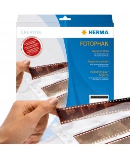 HERMA Negative pockets transparent , 4 films with re-order strips clear 100 pcs.