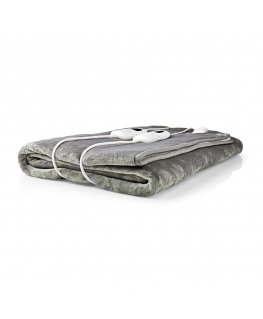 Nedis PEBL130CWT2 electric blanket 120 W Grey, White Fleece, Polyester