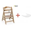 Hauck Alpha+ -syöttötuoli, Natural + Alpha Click Tray, Baltas