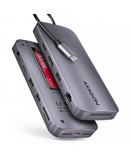 Axagon HMC-12GM2 laptop dock/port replicator Wired USB 3.2 Gen 2 (3.1 Gen 2) Type-C Grey