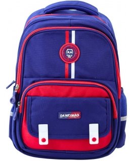 Lean Blue and red school backpack with chest strap, 20L