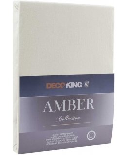 DecoKing Amber fitted sheet, Beige, 240x200 cm, with elastic
