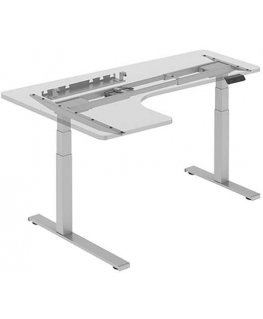 Neutral Campin table frame, electrically adjustable, cable holder, collision protection system, gray, lifting capacity 125 kg, P
