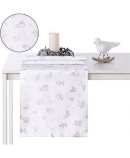 AmeliaHome TCLOTH/AH/CHRISTMASSTORY/HMD/Sidabrinis/40X120