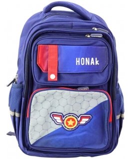 Light blue school backpack with reflectors, 20L