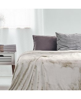 DecoKing Blanket MIC in sand color, simple style, classic type material - microfiber 160x210