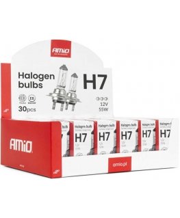 Halogen bulb set H7 12V 55W UV filter 30 pcs. amio-04399