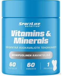 SportLife Vitamins&minerals 60kaps, 74 g