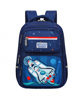Lean Children's school backpack with chest strap, dark blue, Blue, 'Rocket Space', 20 l, 41 cm