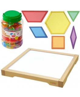 MASTERKIDZ LED-sensorinen laatikko + Montessori mosaiikkipalikat, 140 kpl.