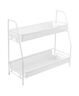 Kampinė lentyna, dviguba 236x236x320mm, juoda