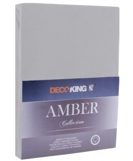 Amber colored gray sheet classic style material type - textile jersey 220-240x220 DecoKing