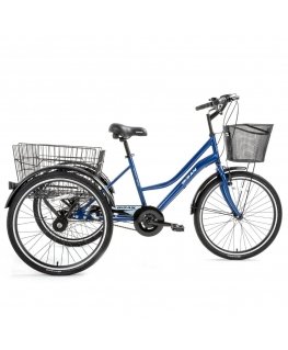 City three-wheeled bicycle Bisan 24 PORTER dark blue/white