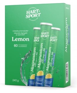 Hart-Sport Magnesium + B6 Effervescent Tablet, Lemon, 3 x 20 tablets