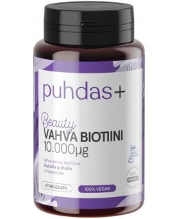 Puhdas+ Grožio Biotinas 10.000 µg 60 veganiškų kapsulių