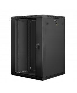 Lanberg WF01-6618-10B statnis 18U Pie sienas stiprināms statīvs Melns