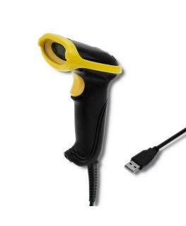 Qoltec 50860 barcode reader Handheld bar code reader 1D Laser Black, Yellow