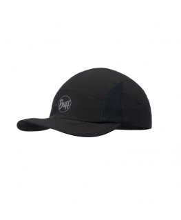 Buff 5 Panel Cap with Visor - r-solid black