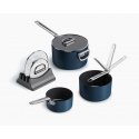 Joseph Joseph Space Folding Handle Ceramic Non-stick 3-piece Blue Saucepan Set Joseph Joseph Space Folding Handle Ceramic Non-stick 3-piece Blue Saucepan Set