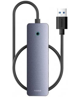 Hub 4in1 Baseus UltraJoy Lite 50cm USB-A kuni 4x USB 3.0 + USB-C 5V (hall)