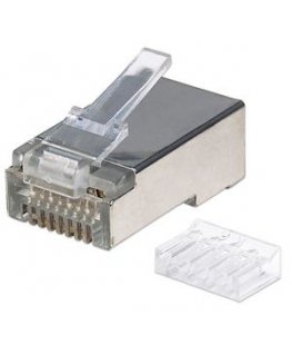 Intellinet RJ45 Modular Plugs Pro Line, Cat6, STP, 3-prong, for solid and stranded wire, 50 µ gold-plated contacts, 90 pack