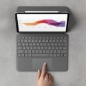 Logitech Folio Touch QWERTZ Saksa Smart Connector Harmaa