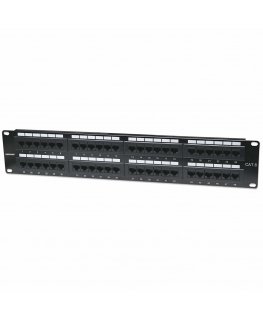 Intellinet Patch Panel, Cat6, UTP, 48-Port, 2U, Black