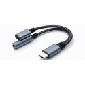 Adapteris 2w1 USB C USB C Jack 3.5mm PD 15W