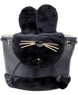 Kerge laste seljakott pehmete kõrvadega, reguleeritav rihm, must, 22 cm, 4L