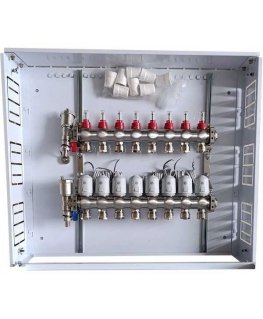 Hismart Grindinio kütte kollektor 8 kontuuri termiliste ajamitega NC AC230V ja voolumõõtjatega